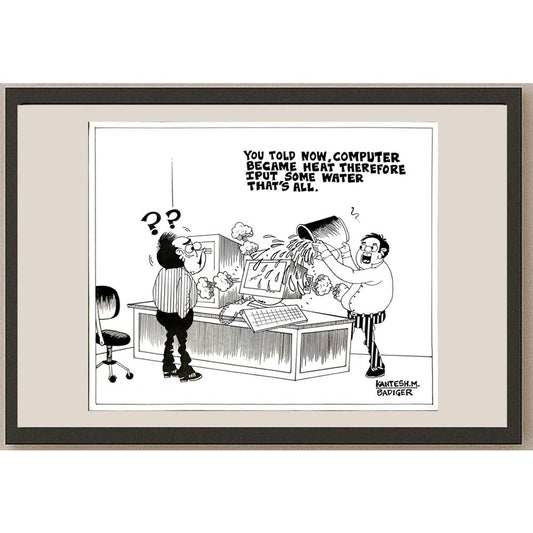 Kantesh Badiger 30x25cm Orijinal Karikatür BOD05822