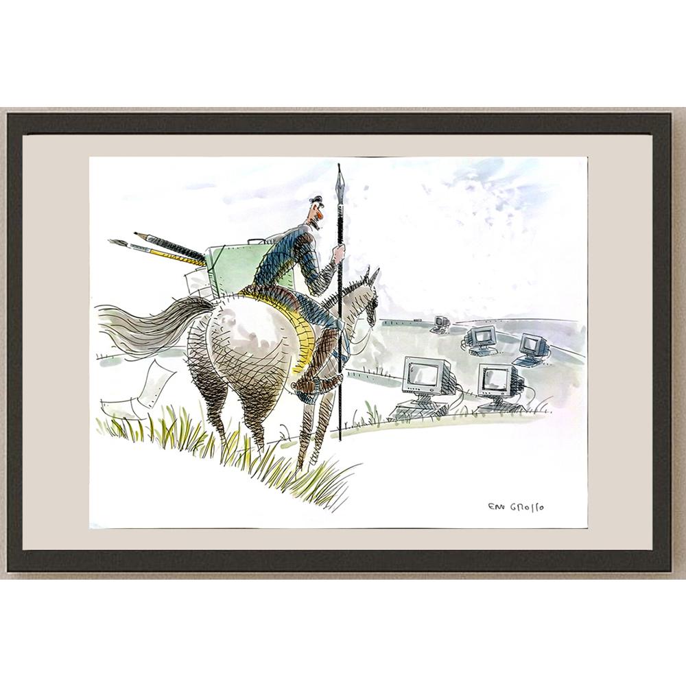 Eduardo Ferreria Grosso 43x30cm Orijinal Karikatür BOD05826