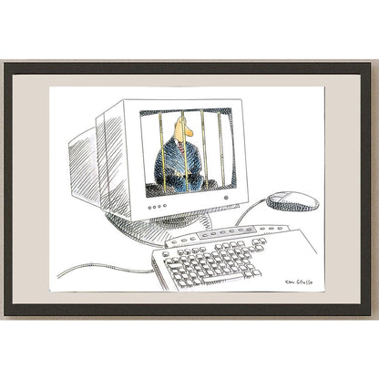 Eduardo Ferreria Grosso 43x30cm Orijinal Karikatür BOD05827