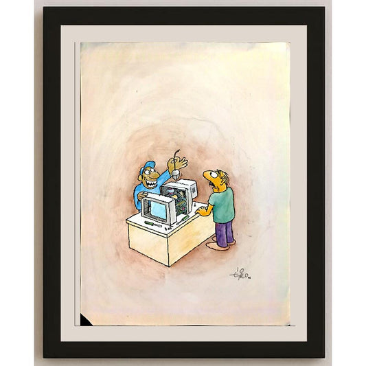 Erico Junqueira Ayres 43x30cm Orijinal Karikatür BOD05829