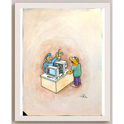Erico Junqueira Ayres 43x30cm Orijinal Karikatür BOD05829
