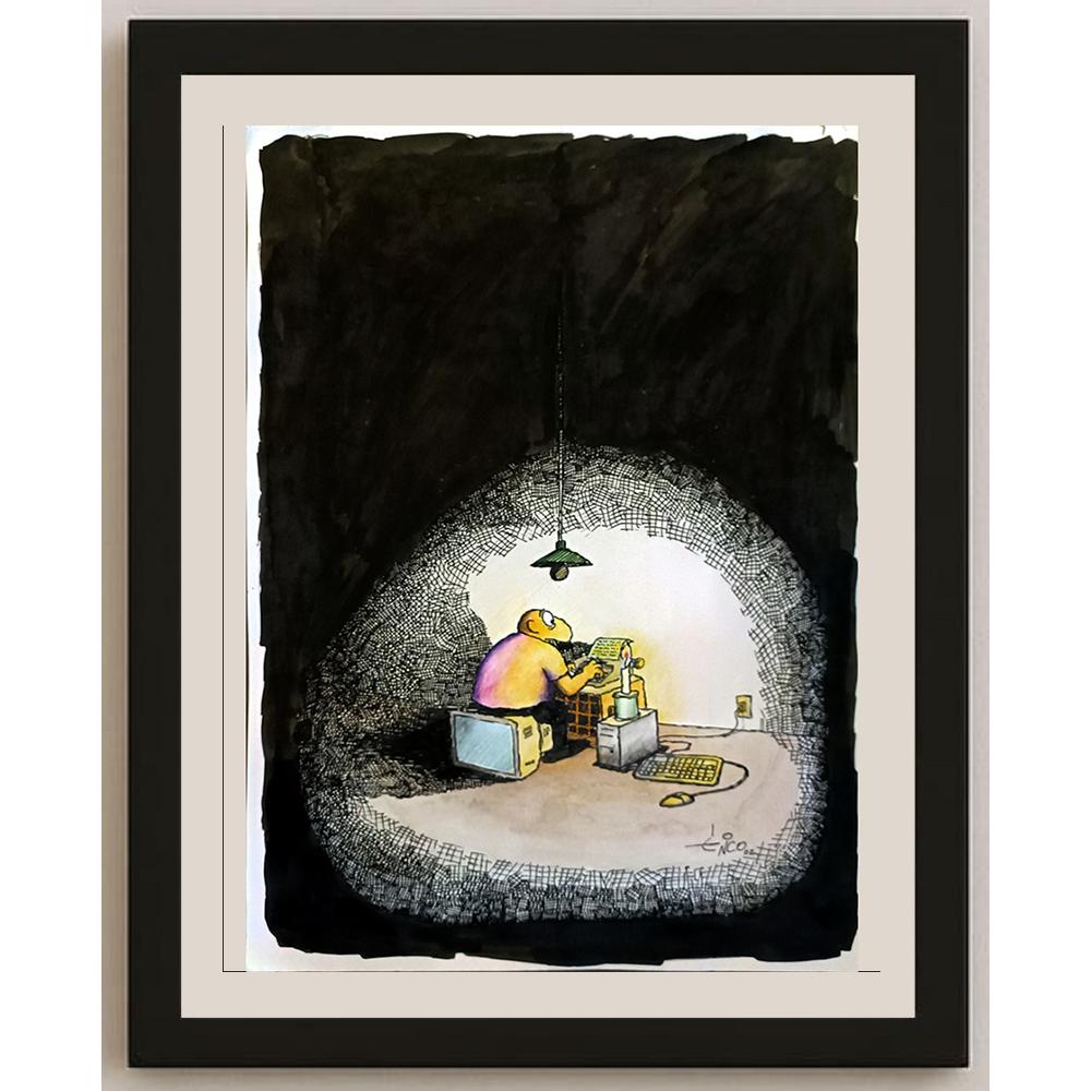 Erico Junqueira Ayres 43x30cm Orijinal Karikatür BOD05830
