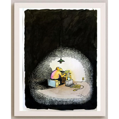 Erico Junqueira Ayres 43x30cm Orijinal Karikatür BOD05830