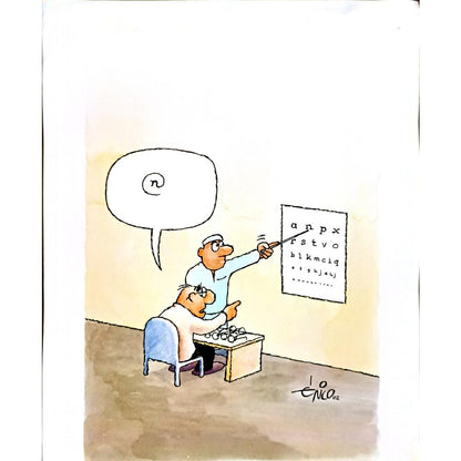Erico Junqueira Ayres 43x30cm Orijinal Karikatür BOD05831