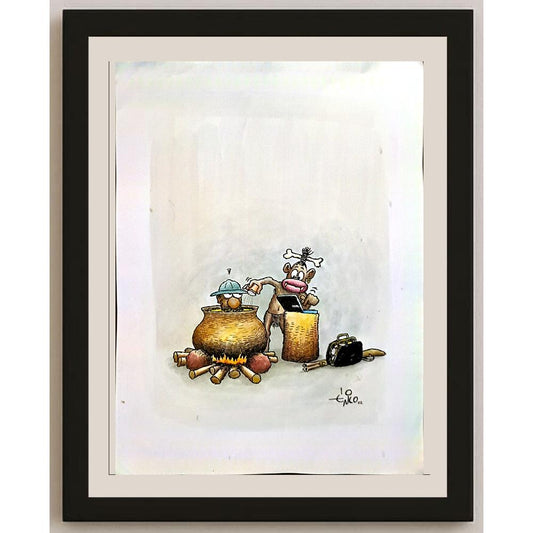Erico Junqueira Ayres 43x30cm Orijinal Karikatür BOD05832