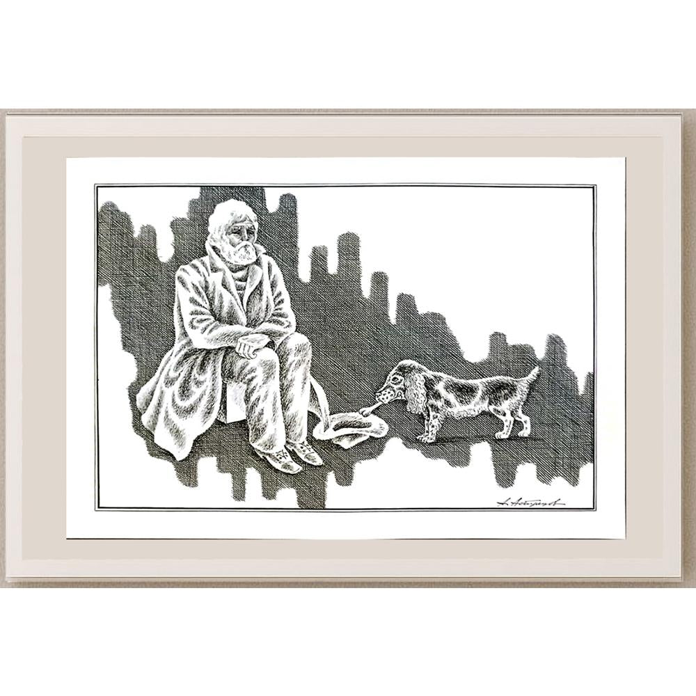 Aleksandr Astretsov 35x25cm Orijinal Karikatür BOD05837