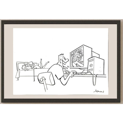 Airon Barretode Lacerda 43x30cm Orijinal Karikatür BOD05841