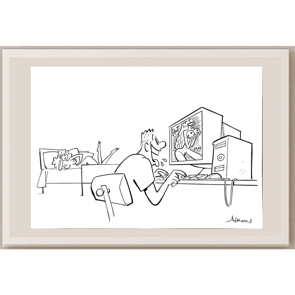 Airon Barretode Lacerda 43x30cm Orijinal Karikatür BOD05841