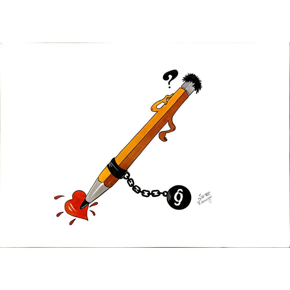 Stanko Serr 43x30cm Orijinal Karikatür BOD05845