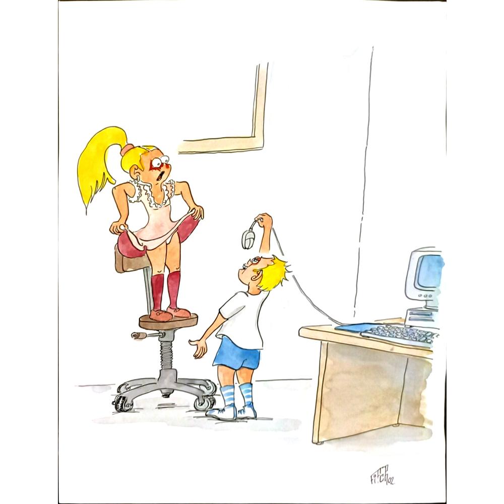 Kresimir Filipan 39x33cm Orijinal Karikatür BOD05849