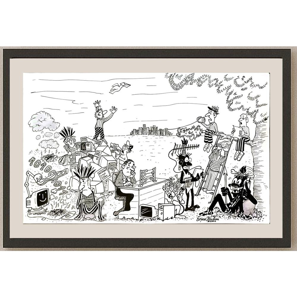 Bojan Zivic 35x23cm Orijinal Karikatür BOD05857