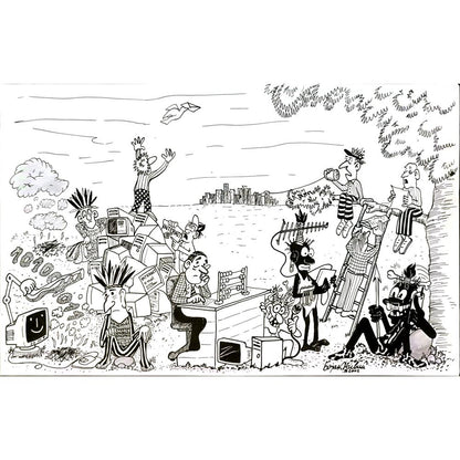 Bojan Zivic 35x23cm Orijinal Karikatür BOD05857