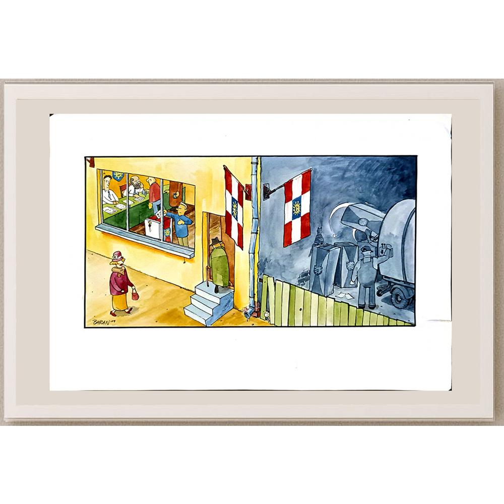 Lukasz Baran 43x30cm Orijinal Karikatür BOD05898
