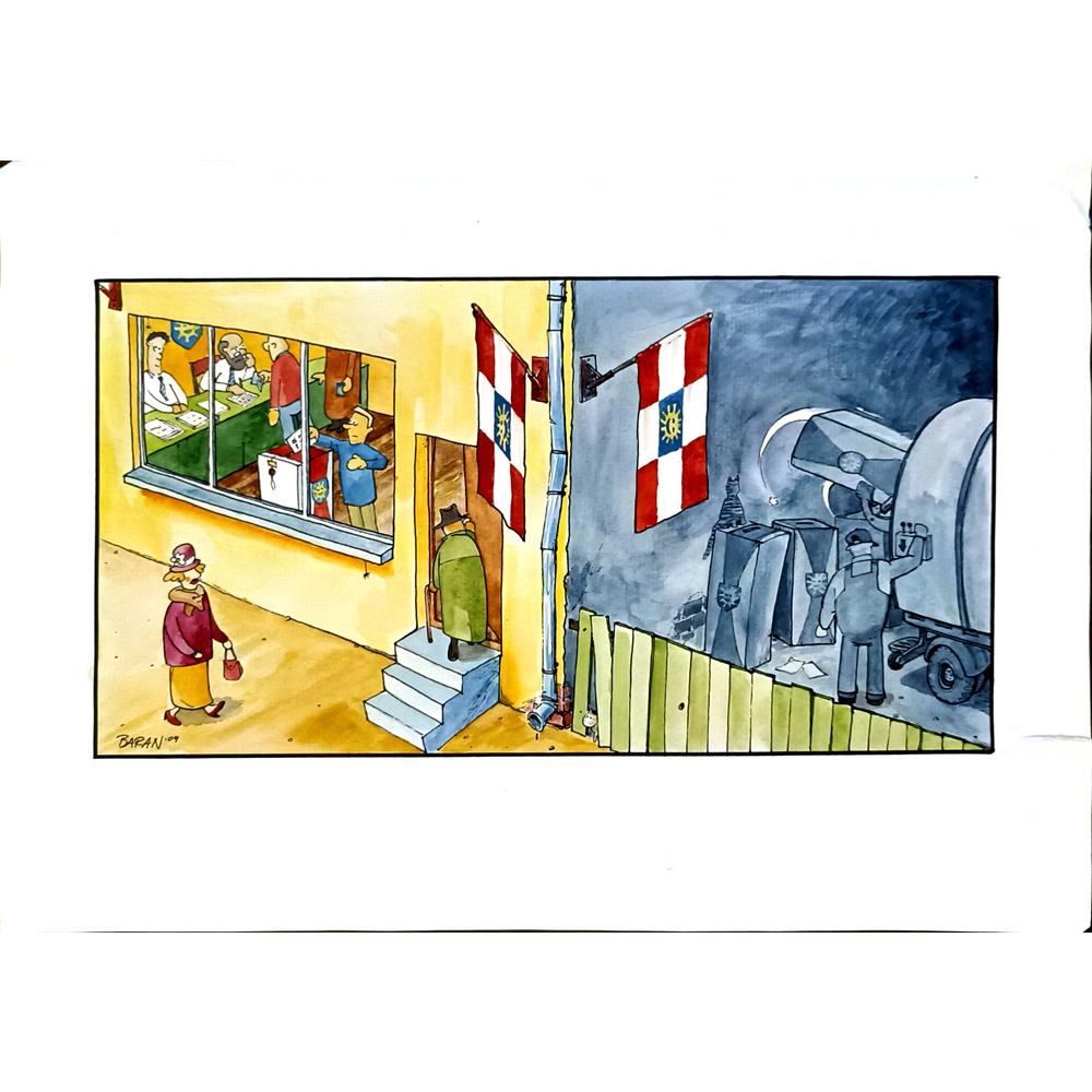 Lukasz Baran 43x30cm Orijinal Karikatür BOD05898