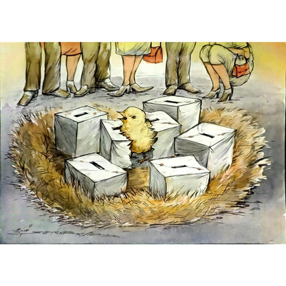 Shahram Rezaei 29x21cm Orijinal Karikatür BOD05913