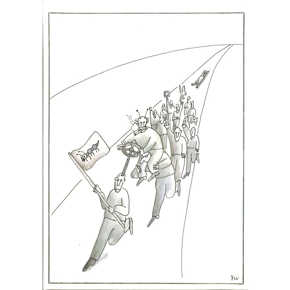 Masoud Ziaei Zardkhashosei 29x21cm Orijinal Karikatür BOD05927