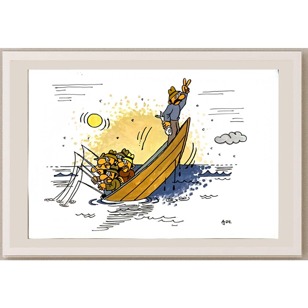 Antanas Janusonis 29x21cm Orijinal Karikatür BOD05943