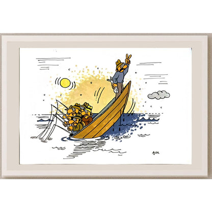 Antanas Janusonis 29x21cm Orijinal Karikatür BOD05943