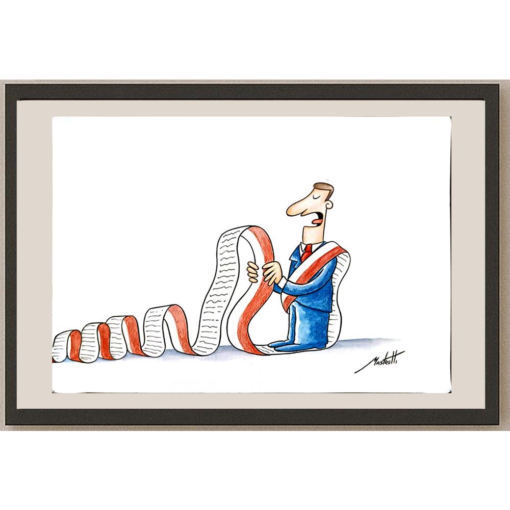 Mario Dimov Mastrotti 35x25cm Orijinal Karikatür BOD05958
