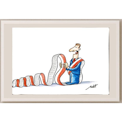 Mario Dimov Mastrotti 35x25cm Orijinal Karikatür BOD05958