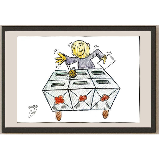 Hosseini Kazem 29x21cm Orijinal Karikatür BOD05972