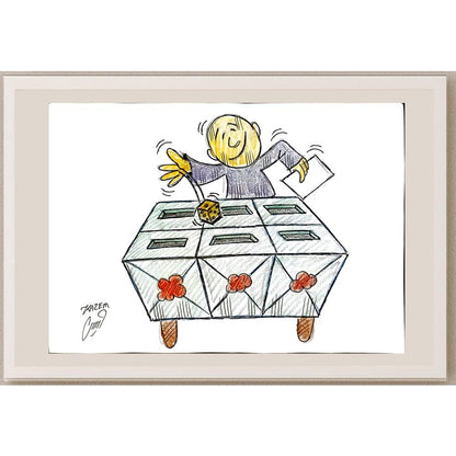 Hosseini Kazem 29x21cm Orijinal Karikatür BOD05972