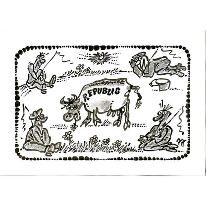 Juozas Juozapavicius 29x21cm Orijinal Karikatür BOD05977