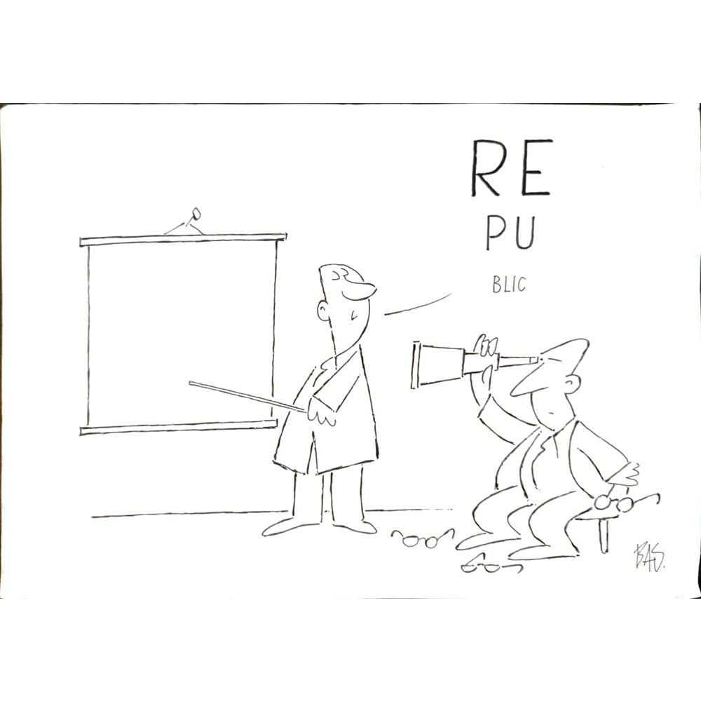 Bas Mitropoulos 35x25cm Orijinal Karikatür BOD05982