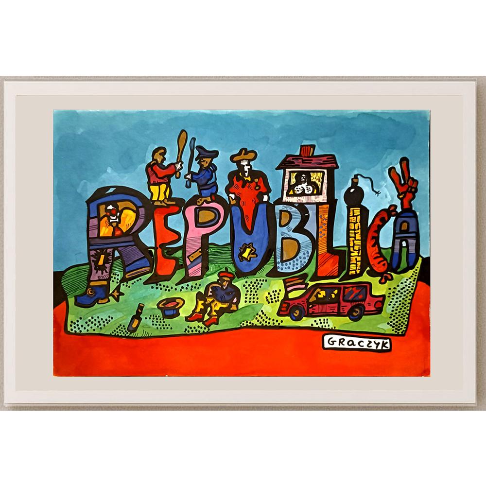 Michal Graczyk 29x21cm Orijinal Karikatür BOD05983