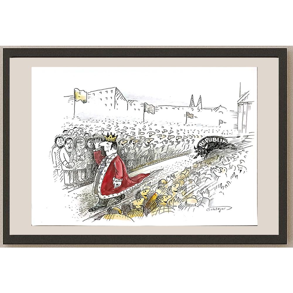 Wolfgang Schlegel 29x21cm Orijinal Karikatür BOD05987