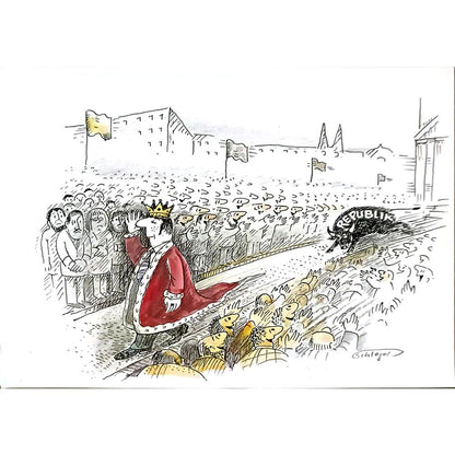 Wolfgang Schlegel 29x21cm Orijinal Karikatür BOD05987