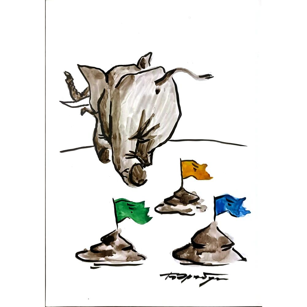 Erenburg Boris 29x21cm Orijinal Karikatür BOD05988