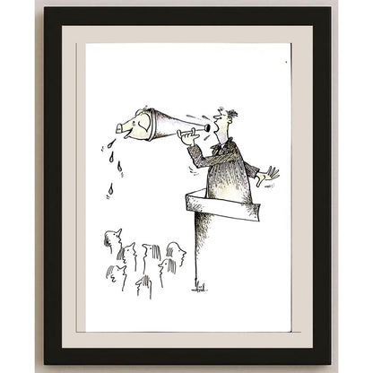 Adomas Zilinskas 29x21cm Orijinal Karikatür BOD05997
