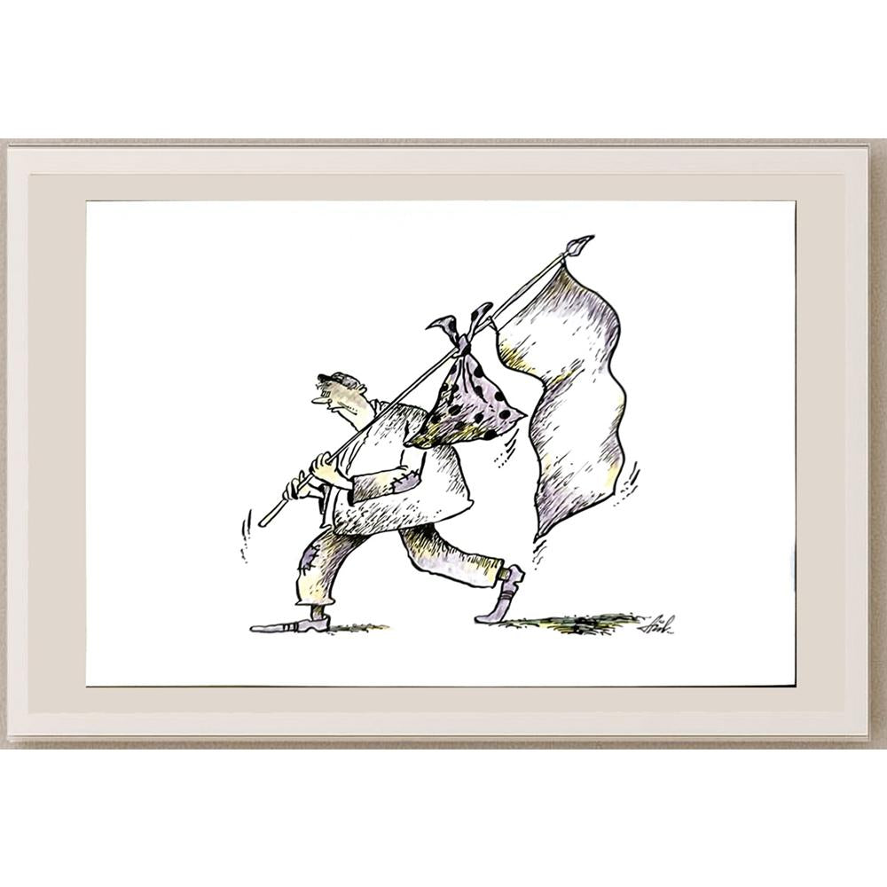 Adomas Zilinskas 29x21cm Orijinal Karikatür BOD05998