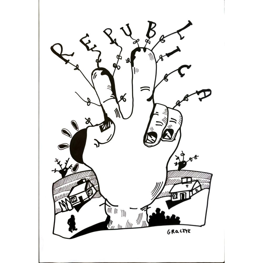 Michal Graczyk 29x21cm Orijinal Karikatür BOD06004
