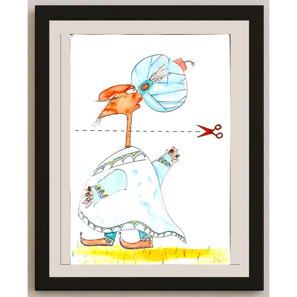 Nikolay Fitkov 29x21cm Orijinal Karikatür BOD06011