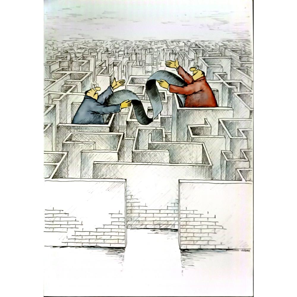 Vladimiras Beresniovas 29x21cm Orijinal Karikatür BOD06012