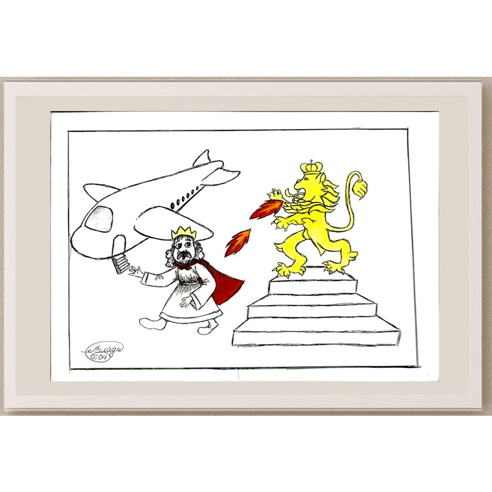 Vladislav Plamenov Mihaylov 29x21cm Orijinal Karikatür BOD06015