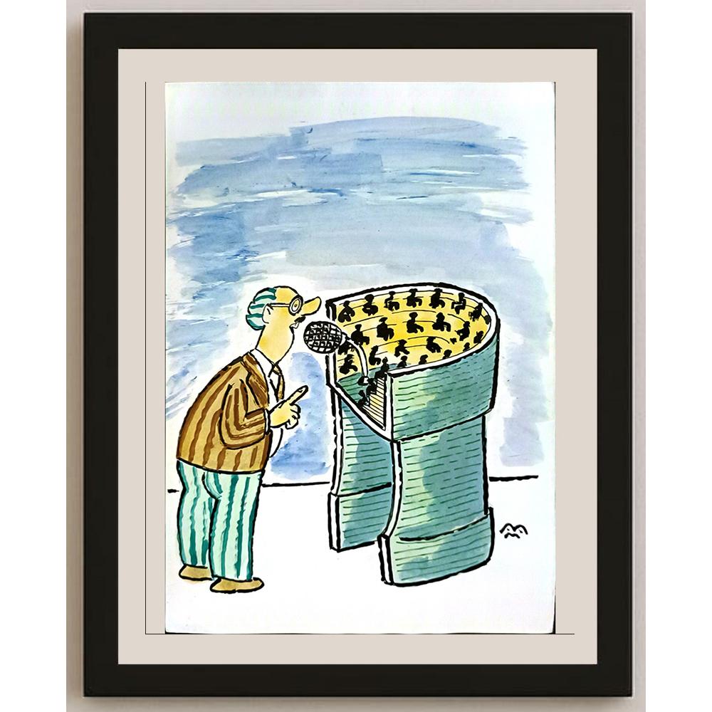 Mileta Miloradovic 29x21cm Orijinal Karikatür BOD06019