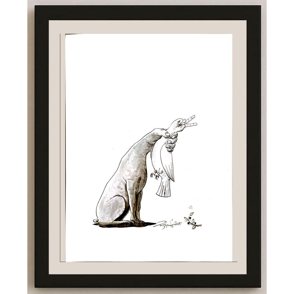 Hikmet Cerrah 43x30cm Orijinal Karikatür BOD06034