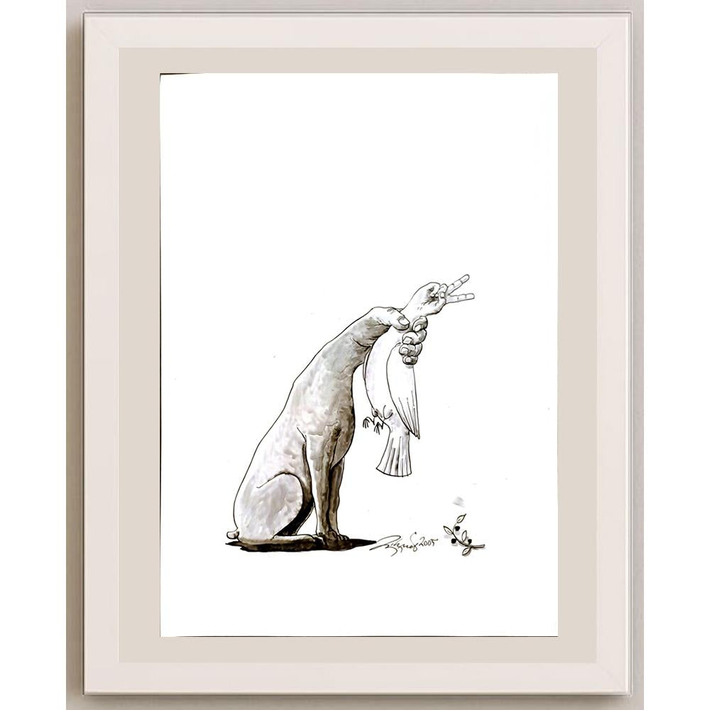 Hikmet Cerrah 43x30cm Orijinal Karikatür BOD06034
