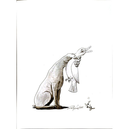Hikmet Cerrah 43x30cm Orijinal Karikatür BOD06034