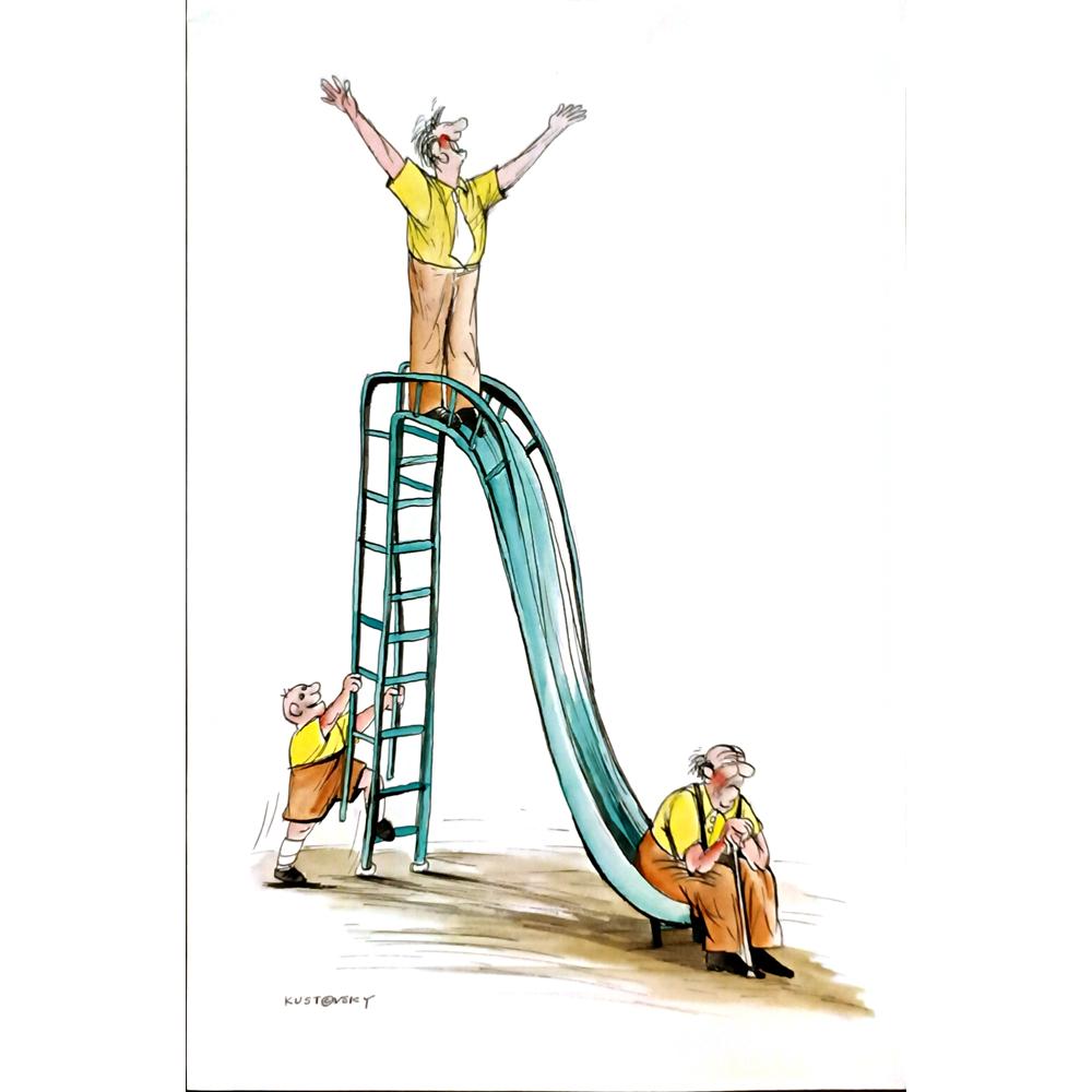 Oleksiy Kustovskiy 35x25cm Orijinal Karikatür BOD06043