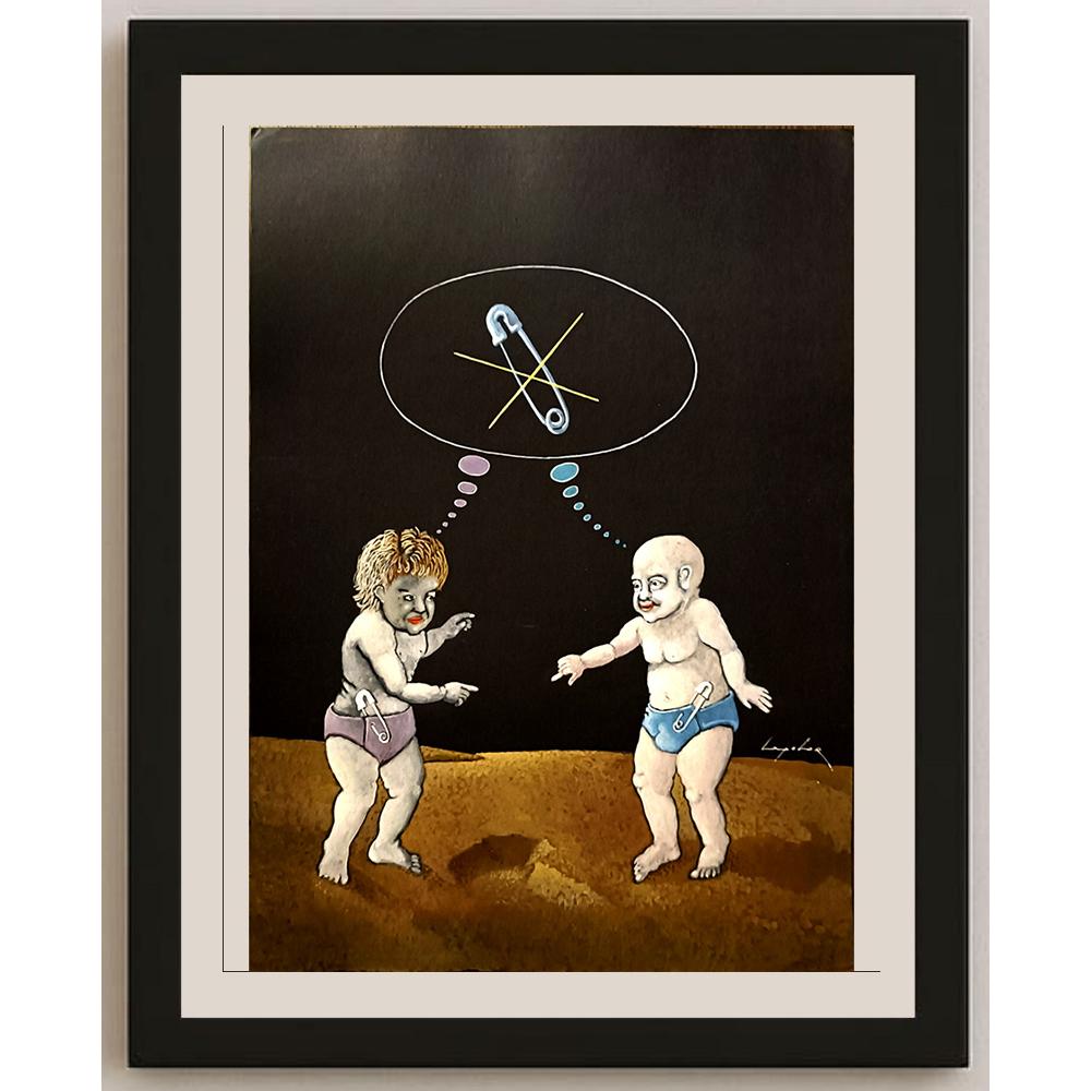 Luka Lagator 43x30cm Orijinal Karikatür BOD06048