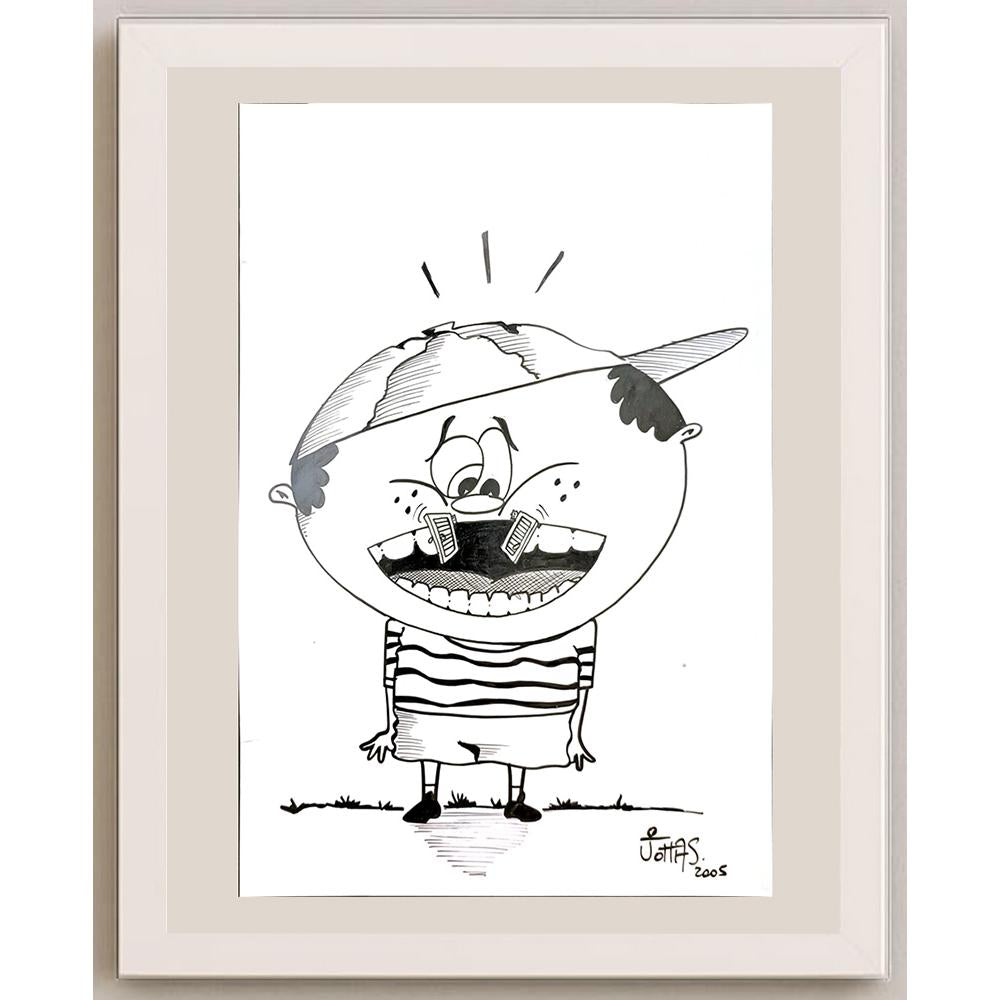 Carlos Augusto Nascimento 29x21cm Orijinal Karikatür BOD06053