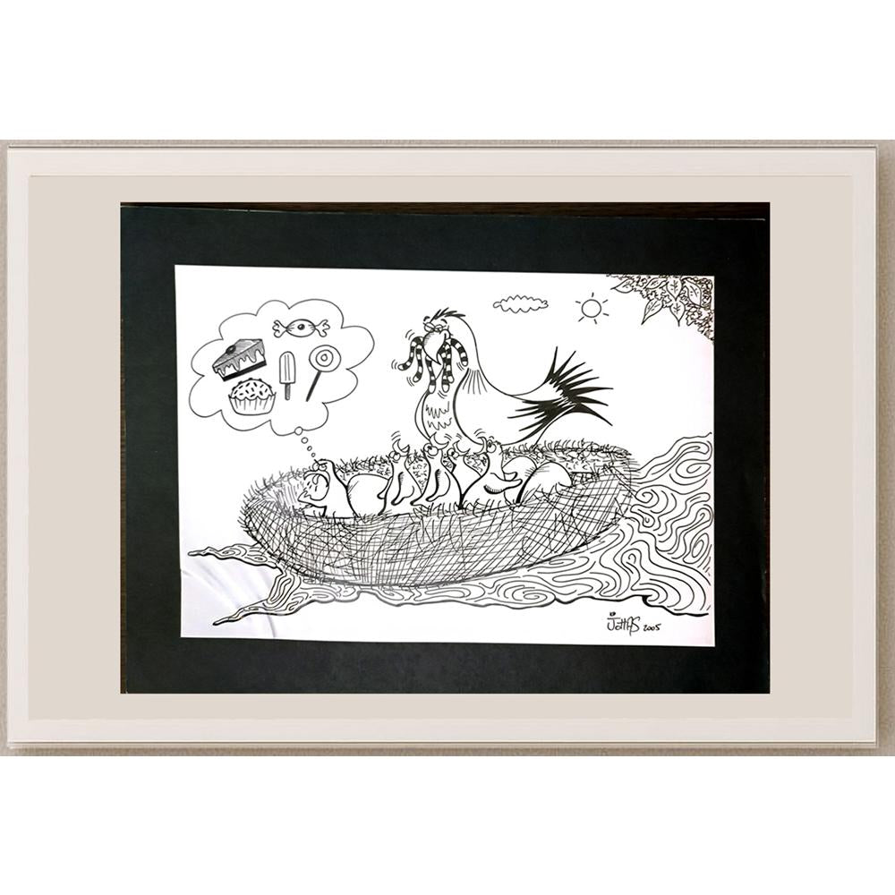 Carlos Augusto Nascimento 29x21cm Orijinal Karikatür BOD06054