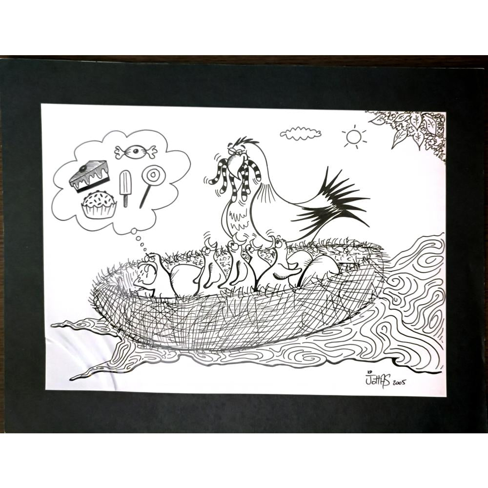Carlos Augusto Nascimento 29x21cm Orijinal Karikatür BOD06054