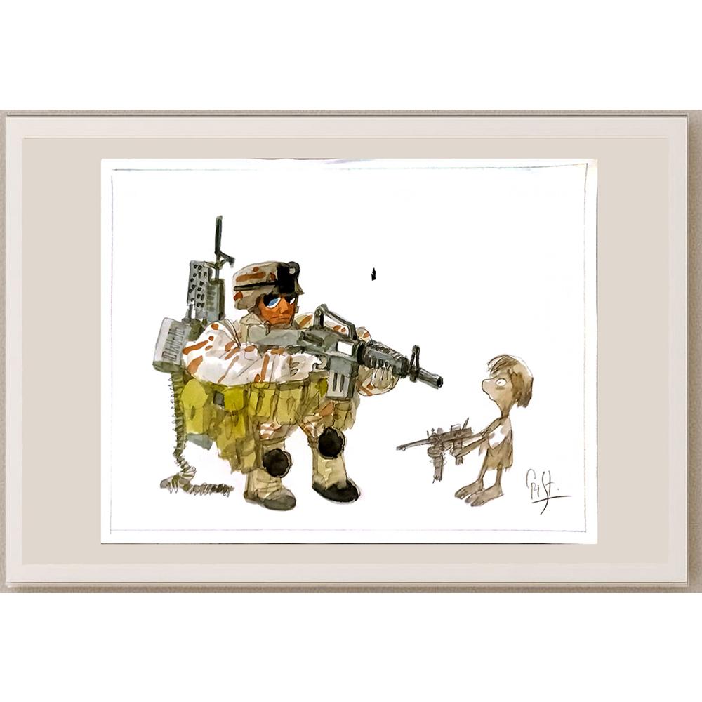 Cristobal Reinoso 43x30cm Orijinal Karikatür BOD06056