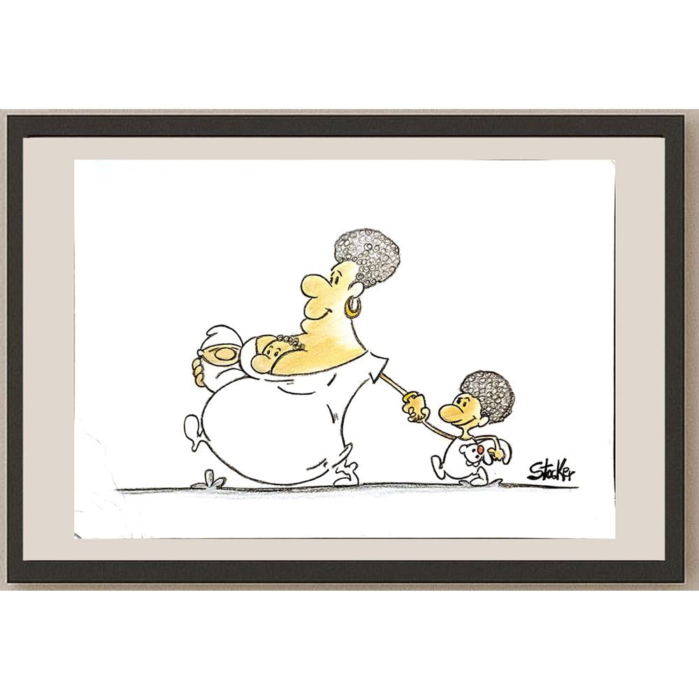 Louis Paulo Stocker 43x30cm Orijinal Karikatür BOD06067