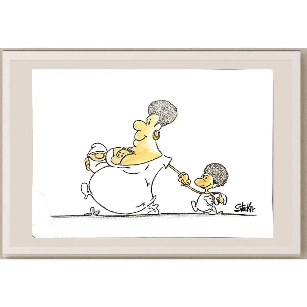 Louis Paulo Stocker 43x30cm Orijinal Karikatür BOD06067